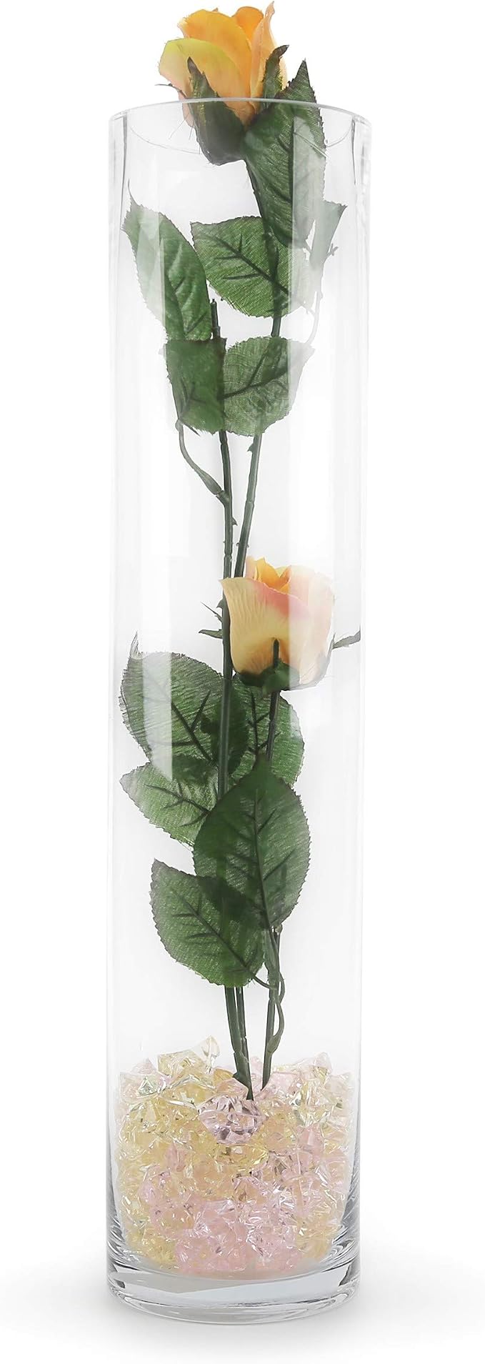 WGVI Quality Thick Weighted Tall Clear Cylinder Glass Vases, Flower Arrangement - Image 4