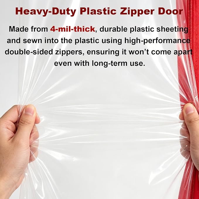 Dust Barrier Plastic Zipper Door Cover - Image 3