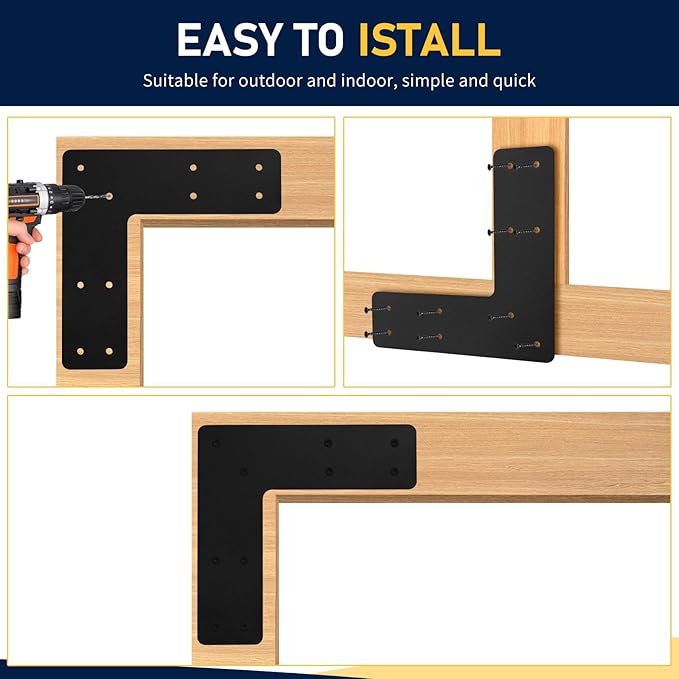 L Post Bracket 2PCS, 10x10'' L Flat Mending Plate - Image 5
