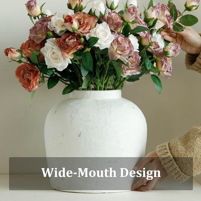 Large Ceramic Vase, Rustic Farmhouse Terracotta Flower Vase - Image 2