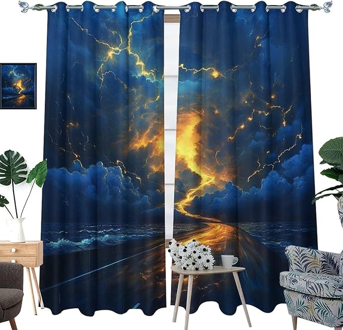 Nature Tornado Lightning Blackout Curtains - Image 3