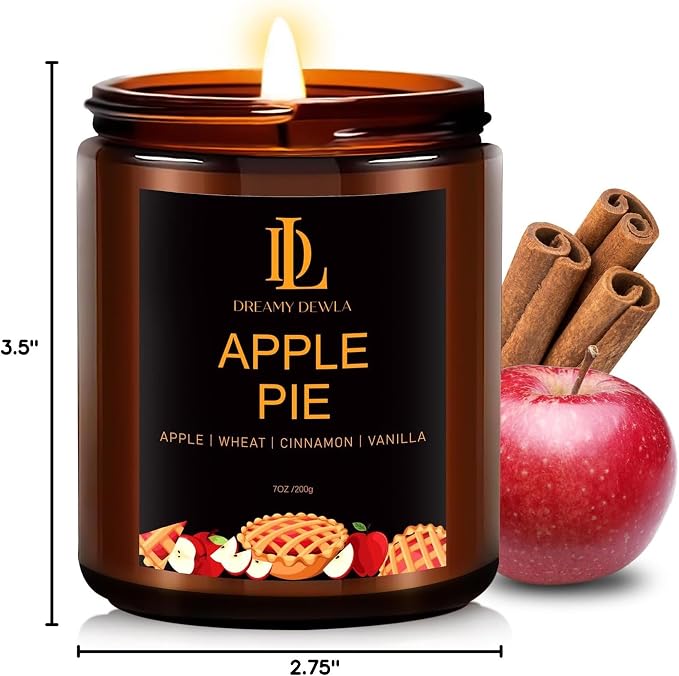 DL DREAMY DEWLA Fall Candle, Apple Pie Scented - Image 8