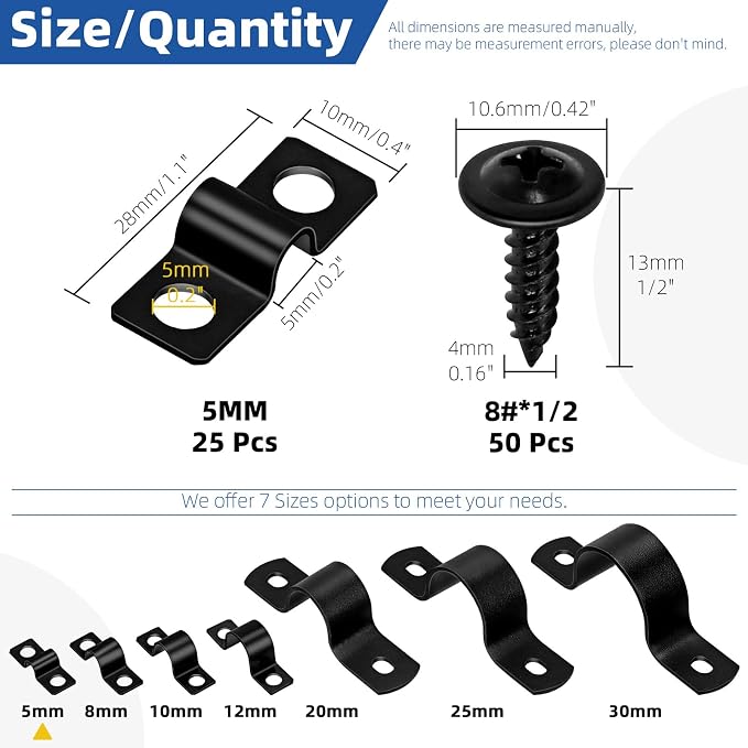 Glarks 25pcs 5mm Pipe Strap Clamp - Image 2