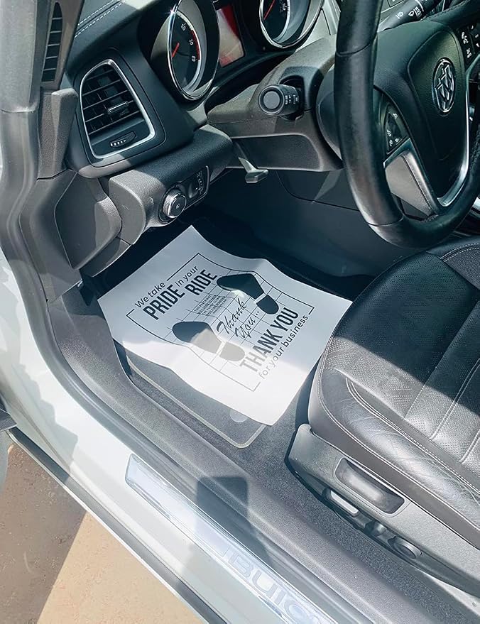 White Car Paper Floor Mats, Temporary Cars Floor Protector, Automotive Mat - Image 8