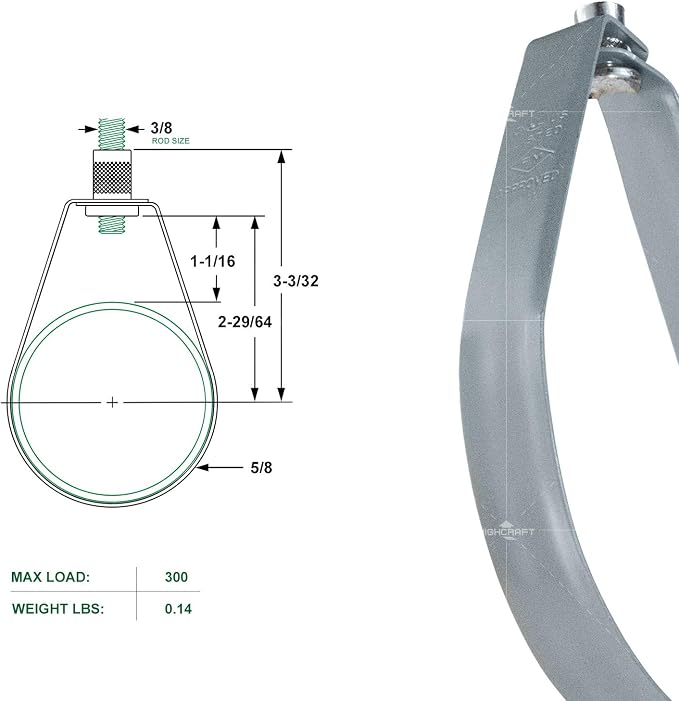 Highcraft ITSO-FQ02-10 Swivel Loop Pipe Hanger, Epoxy Coated Steel, 2 in. - Image 7
