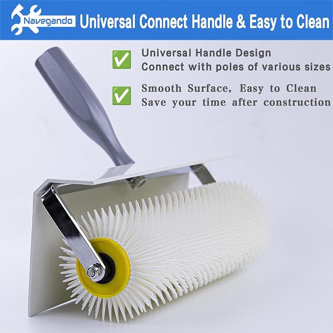 25cm Spiked Roller for Self Leveling Concrete, 21mm Needle Defoaming Tool - Image 5