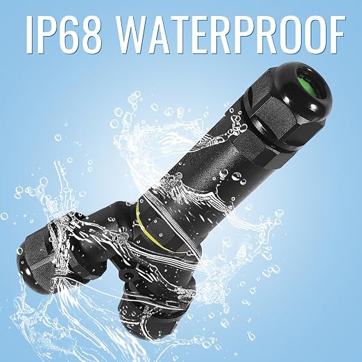 2PCS IP68 Waterproof Electrical Cable Connector, Outdoor 2 Way Y Shape Junction - Image 3