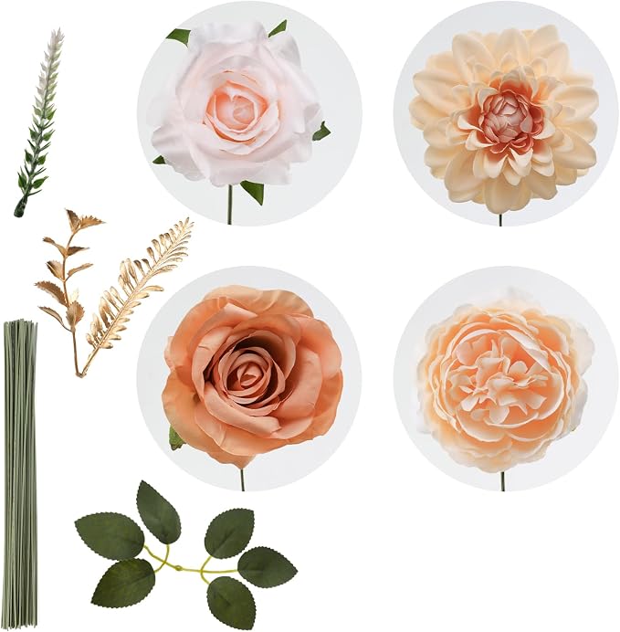 Artificial Flowers Fake Rose Flowers Dahlia - Image 8