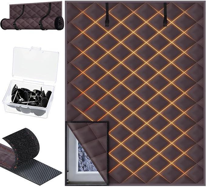 Fanfanwin 1 Pcs 63 x 47 Inches Window Insulation Curtain Kit Winter Thermal by Fanfanwin