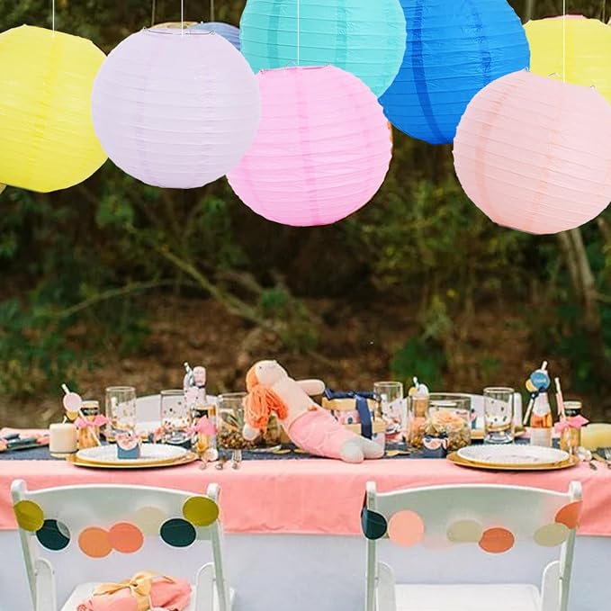 BEISHIDA 10inch Macaroon Paper Lanterns 6Pack Hanging Round Chinese Lantern | - Image 4