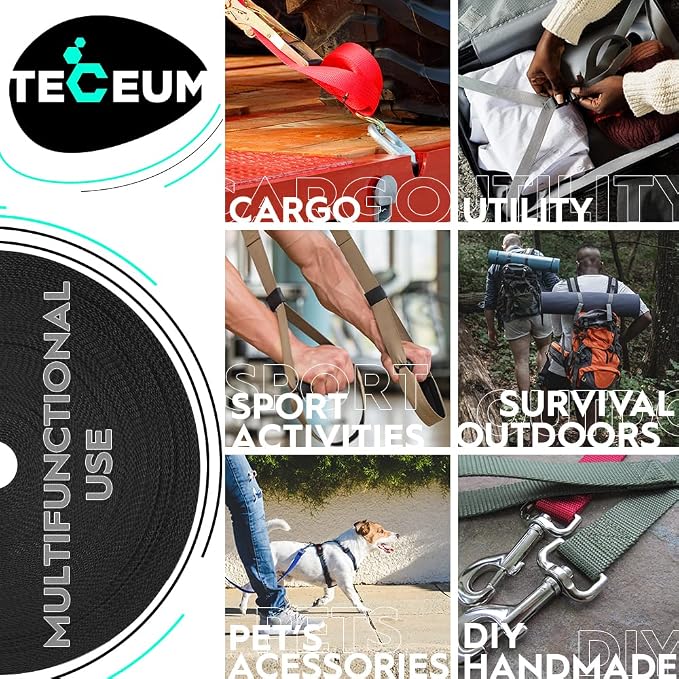 Webbing Strap, 3/4" to 2", 10-50 Yds, EDC gear, backpack repair and pet dog - Image 4