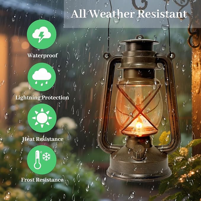 Vintage Lantern LED Outdoor Battery Powered Lanterns - Image 4