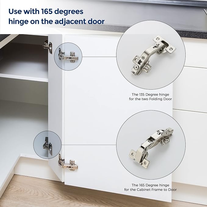Ravinte Kitchen Cabinet Hinges, 135 Degree Door Hinges, 4 Pairs 8 Pack | - Image 8