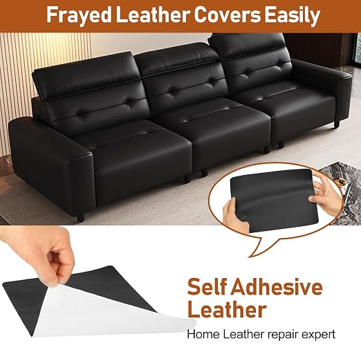 Leather Repair Patch 8x11 inch 2 Pcs, Self Adhesive Vinyl Repair Patch Kit - Image 3