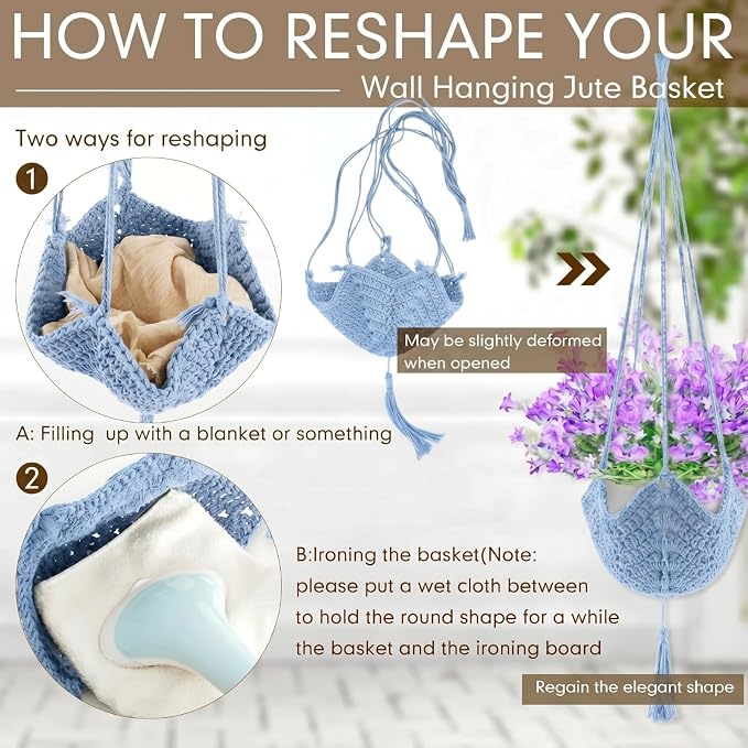 Shappy 1 Pack Boho Macrame Plant Hanger - Image 3