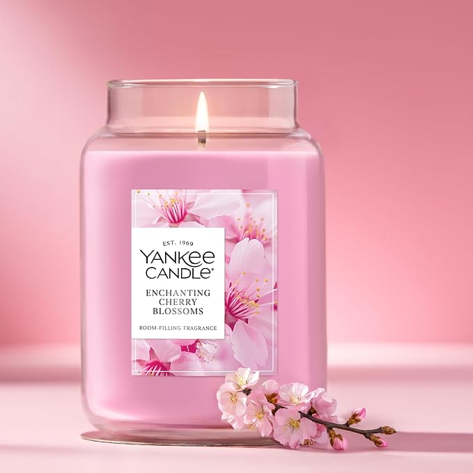 Yankee Candle Enchanted Cherry Blossoms Scented Candle, 22oz Large Jar - Image 4
