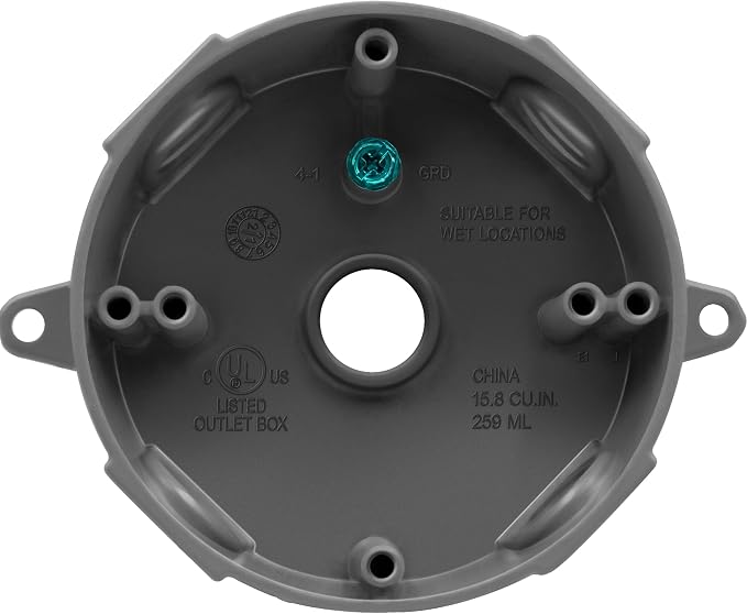 ENERLITES 4” Diameter Round Weatherproof Outlet Box by Enerlites