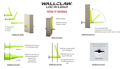 WallClaw LOC-N-Load Hammer-in Drywall Anchors - Image 4