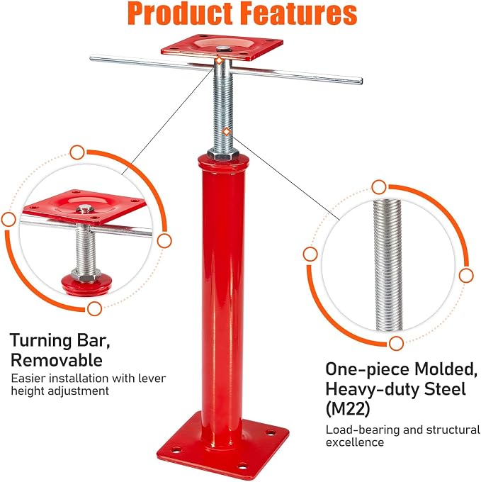 4 Pack House Floor Jacks, 11023 LBS Max Load | Adjustable House Leveling Post - Image 5