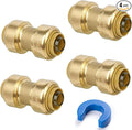 Push-Fit Coupling, 1/2" Push to Connect Brass Plumbing Fitting by KAINGA