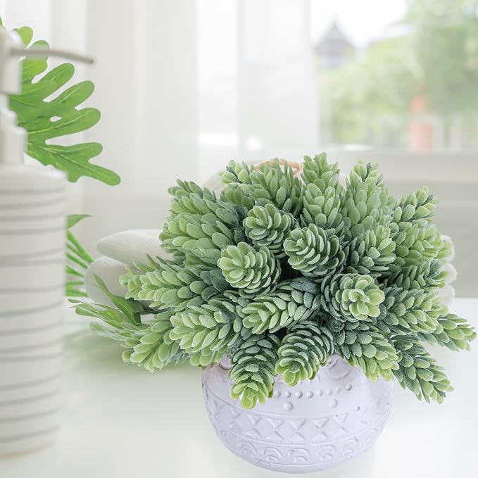 Winlyn 3 Pcs Assorted Small Potted Succulent Plants Artificial Aloe Hanging - Image 9