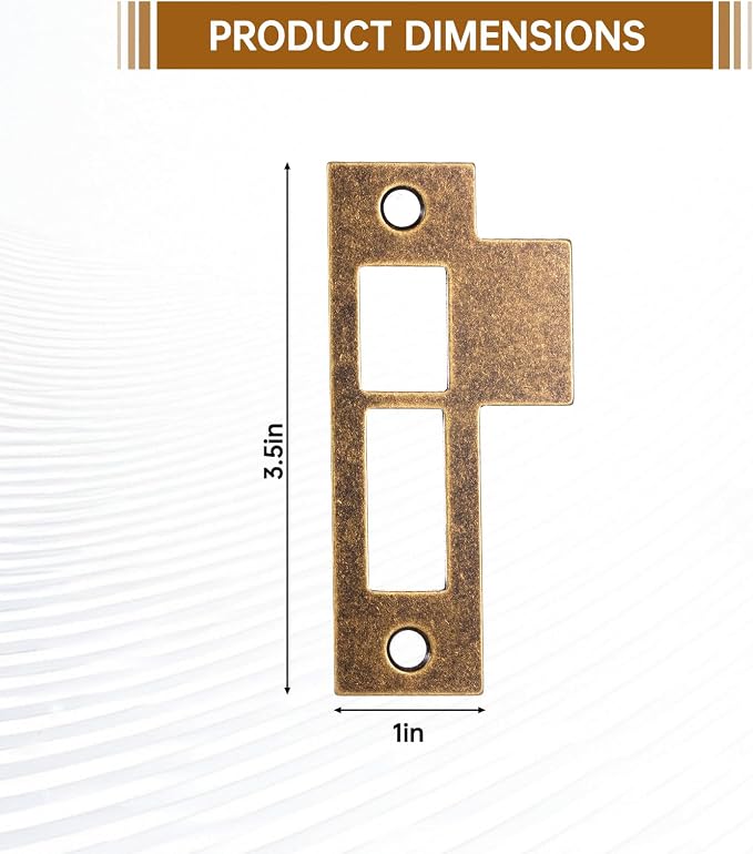 4pcs 3.5inch Antique Brass Door Strike Plate Latch - Image 4
