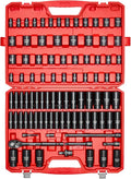 VEVOR 91-Piece 1/2" Drive Impact Socket Set, Deep & Shallow Kit | SAE & Metric by VEVOR