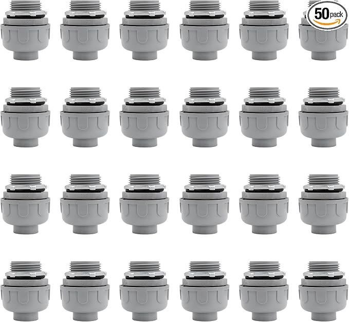 1 inch Liquid Tight Connector Flexible Conduit Connector, Straight 180 Degree by Wocloer