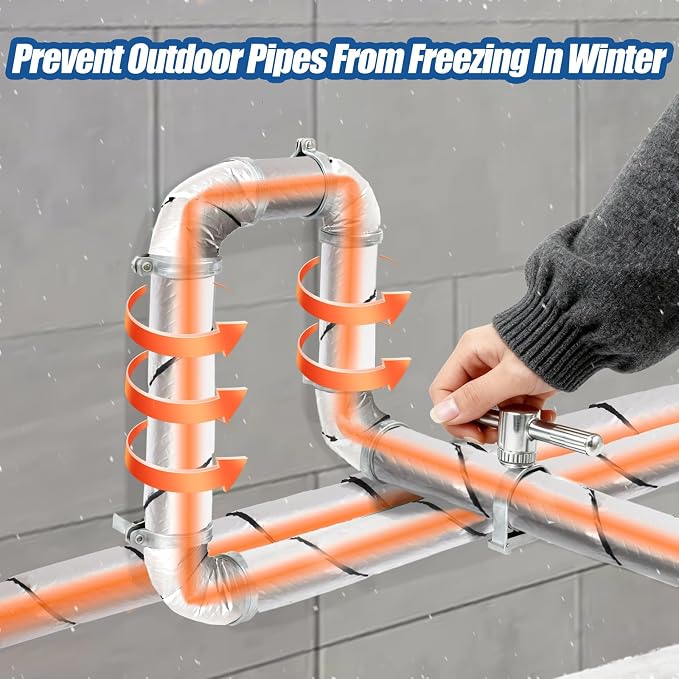 Outdoor Pipe Insulation Wrap 2" Wide x 33FT Water Pipe Insulation Tape - Image 3