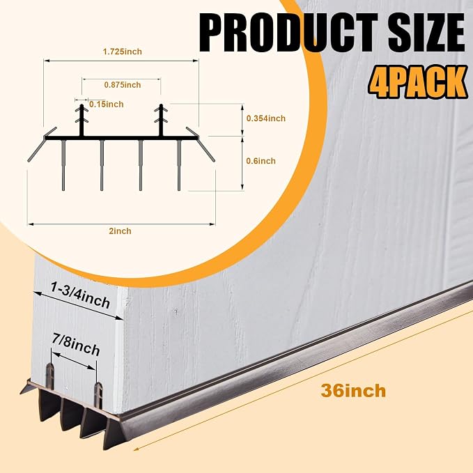 Pushglossy 4 Pcs Door Bottom Seal - Image 2