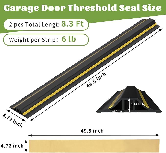 1.25"H Garage Door Threshold Seal, Total 8.3 FT - Image 2