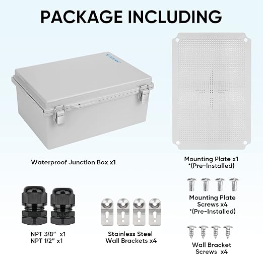 TICONN Outdoor Electrical Box Waterproof, ABS IP67 Junction Box Enclosure | - Image 6