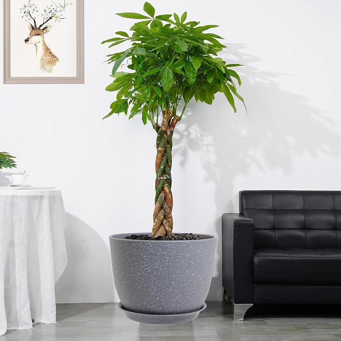 UOUZ 12inch Large Plant Pot, Modern Plastic Planter - Image 6