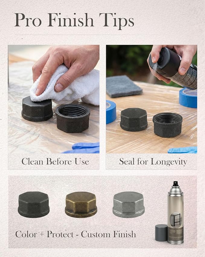 10 Pcs 3/4" Black Malleable Iron Threaded Pipe Caps - Image 8