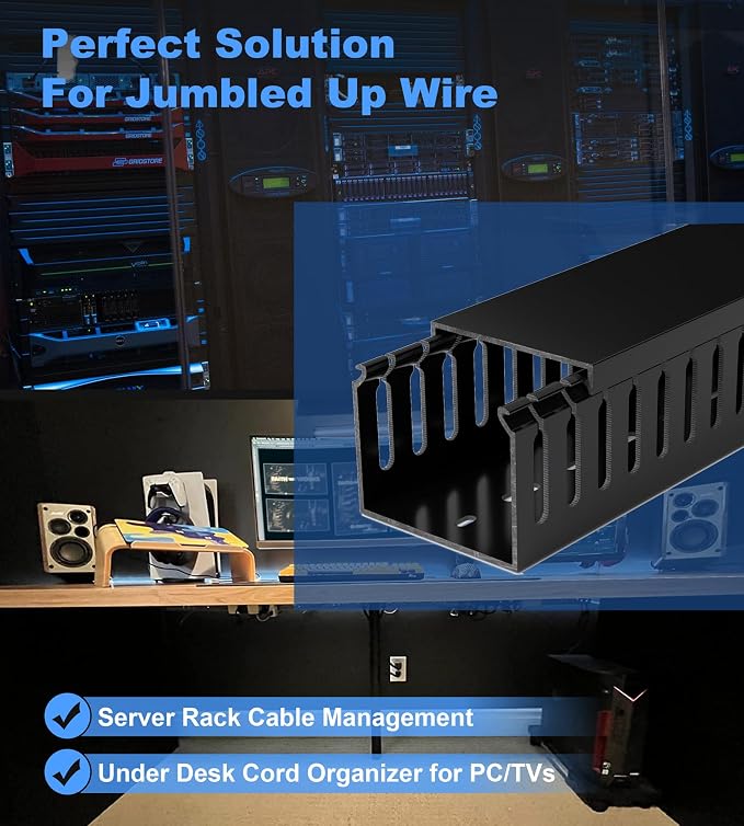 ZhiYo 2"H x 2.4"W Cable Management Raceway, 95in Under Desk Channel, 23.6in Each - Image 6