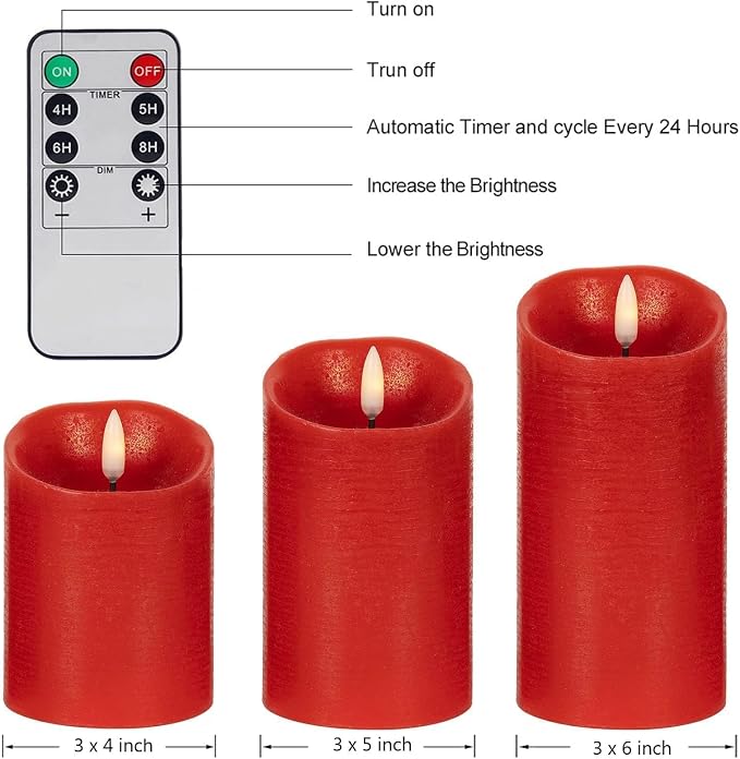 ANGELLOONG Red Candles, Flickering Flameless Candles - Image 7