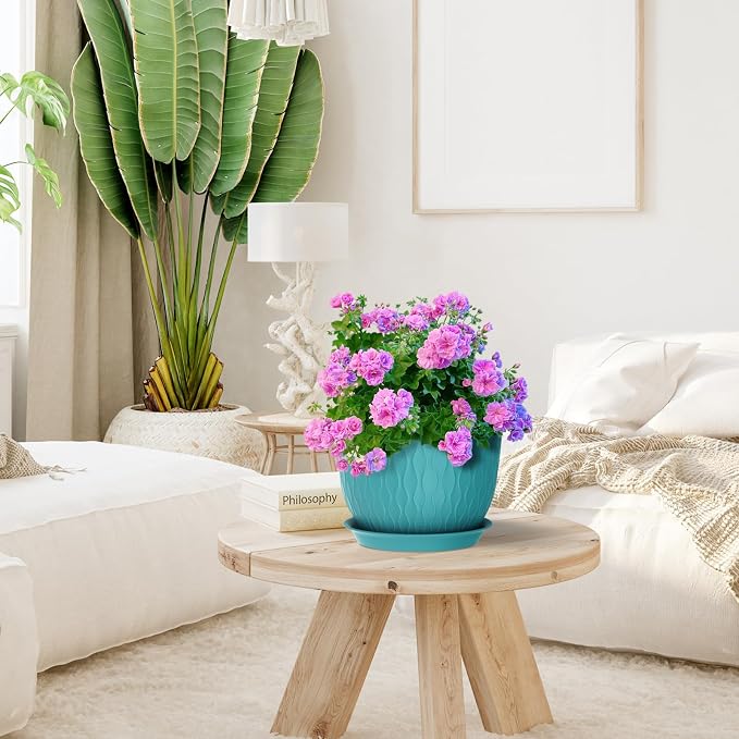 Meowell Large Plant Pots 12/10/9 inch, 3 Pack Big Flower Pots - Image 5