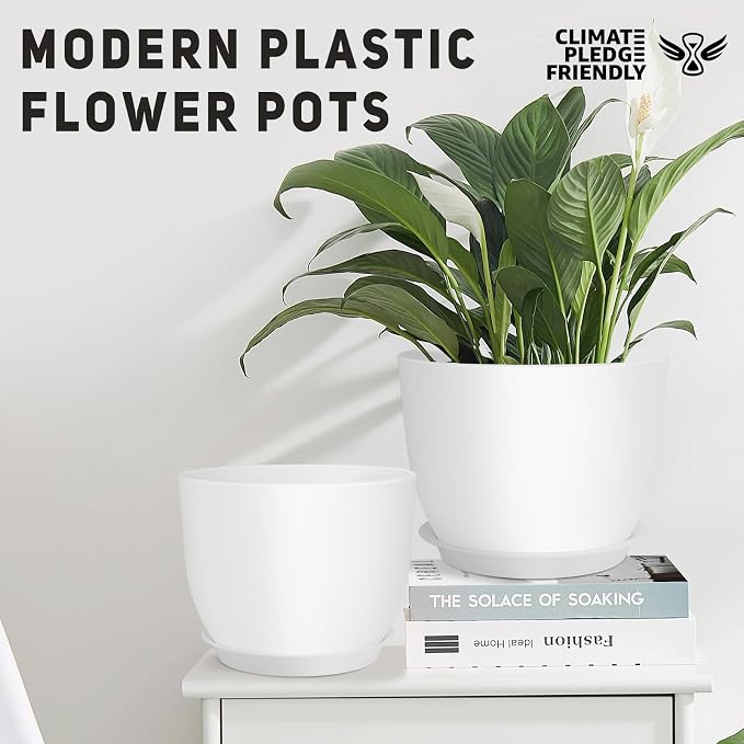 YNNICO Plant Pots 12/10/9 inch Set of 3, Flower Pots - Image 3