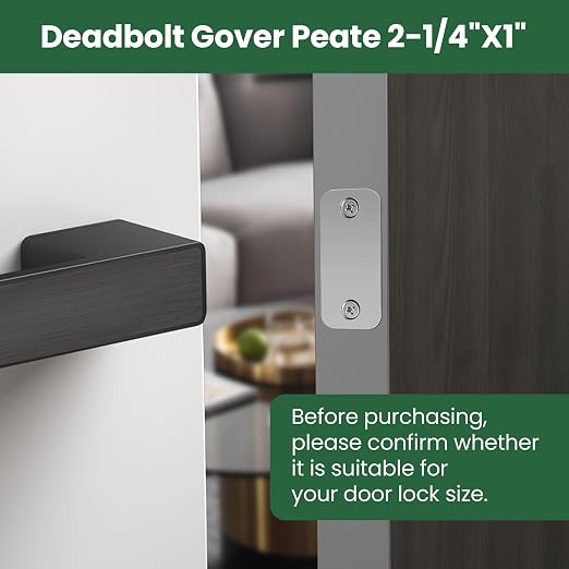 2 Pack Door Hole Cover Plate 1" x 2-1/4" Round Corner Deadbolt Strike Plate | - Image 3