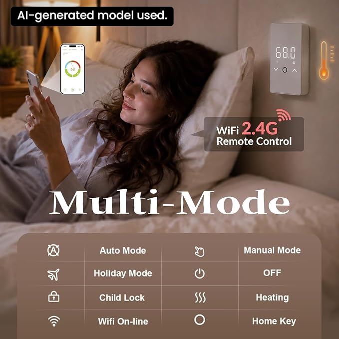 MAXKOSKO 50 sq ft Radiant Floor Heating System & Programmable Thermostat | 120V - Image 4