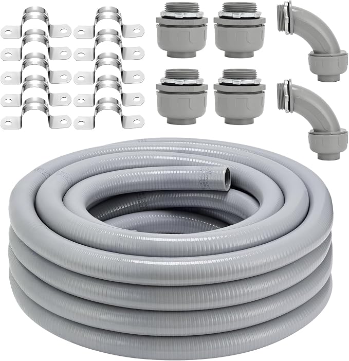 Liquid-Tight Conduit Connector Kit, Flexible Non Metallic Liquid Tight by FeverLZong
