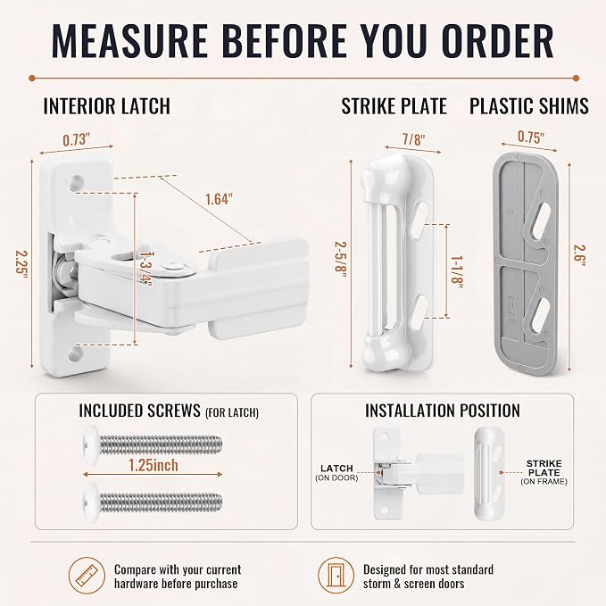Storm and Screen Door Latch Repair Kit - Image 4