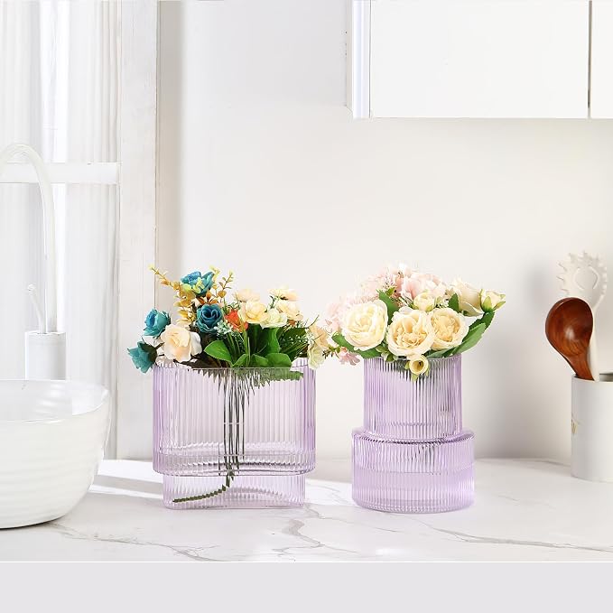 Purple Glass Vases, Modern Glass Vase - Image 4