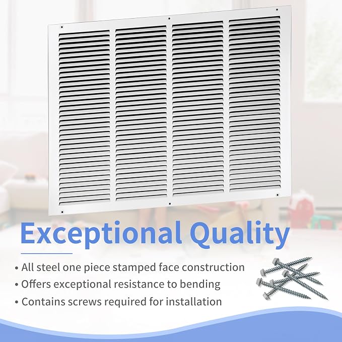 Howeall 24"W x 18"H Steel Return Air Grille, Air Return Vent Cover - Image 2