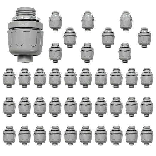 Conduit Connectors, 1/2 Inch, Non-Metallic, by HDHAODA