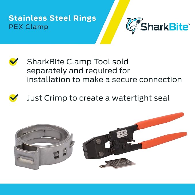 SharkBite 1/2 Inch Clamp Ring, Stainless Steel Plumbing Fitting, PEX Pipe - Image 4