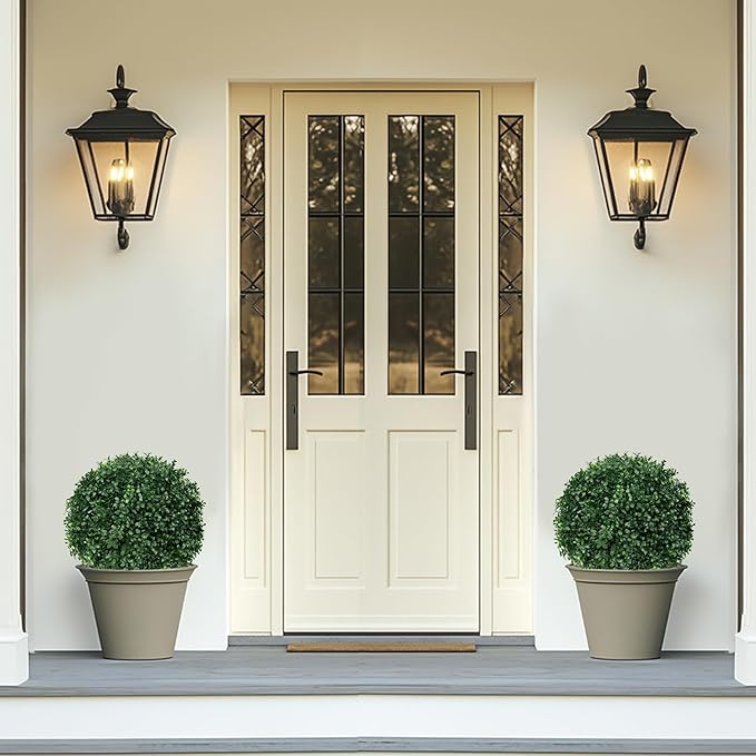 Grooy Artificial Set of 2 UV Resistant Boxwood Topiary Ball - Image 5