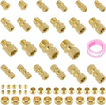 53 Pcs Brass Compression Fittings Assortment Kit, 1/8" 3/16" 1/4" 3/8" 1/2" OD by Taiidaues