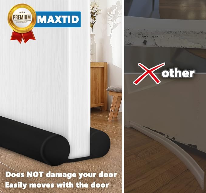 MAXTID 32" Black Door Air Draft Stopper, Wind Blocker - Image 9