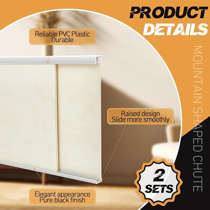 2 Sets Plastic Sliding Door Track Set - Image 3
